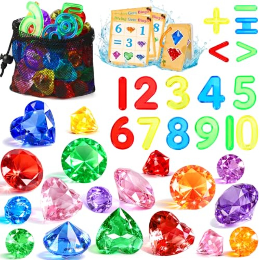 Scavenger Hunt Card - Pool Toys Diving Gems, 54 Pcs