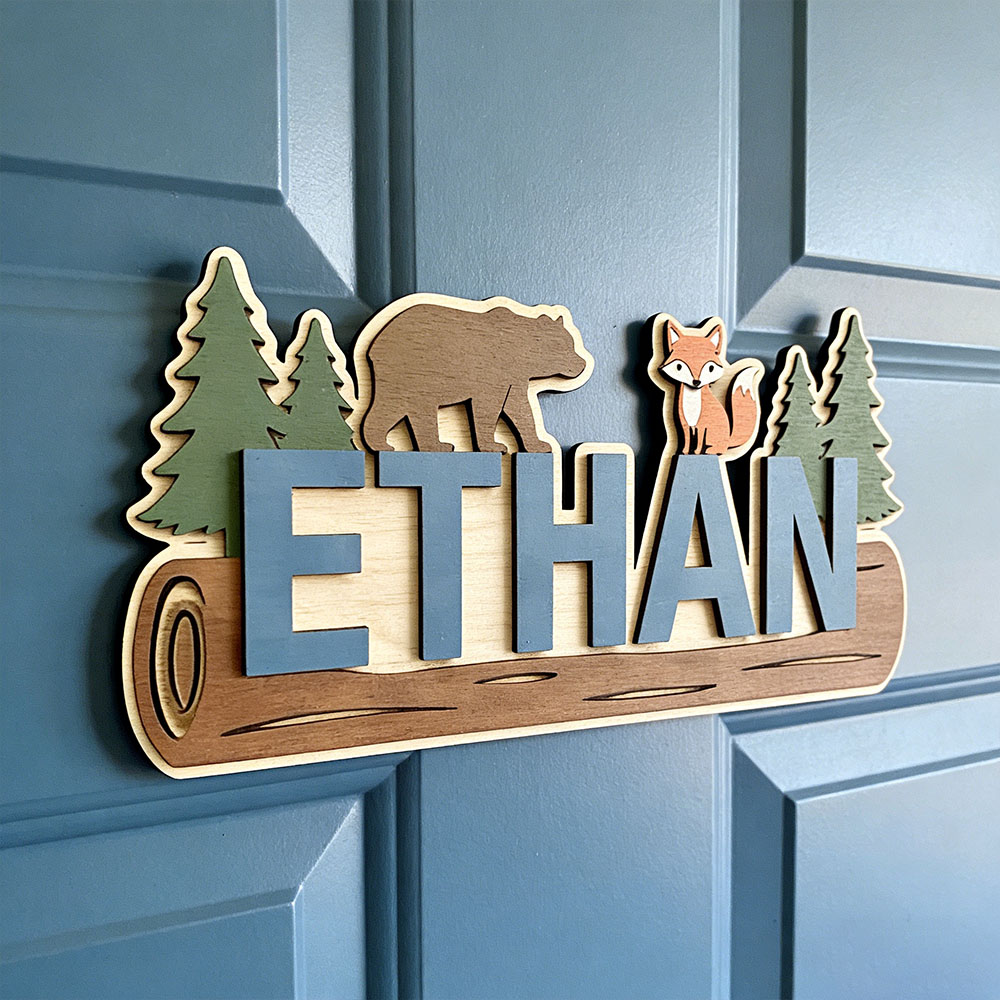 Party Games Graduation - Woodland Forest Animal Personalized Name Wooden