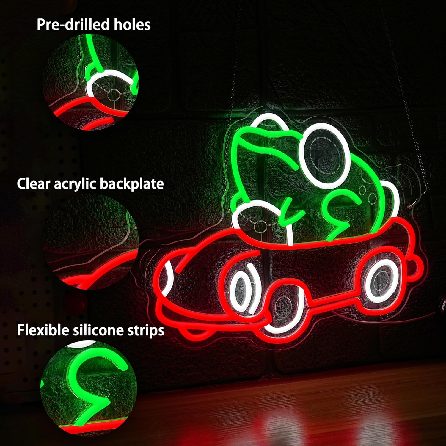Frog Driving Car Neon Sign Art - Party Games Gifts ulasan dan harga