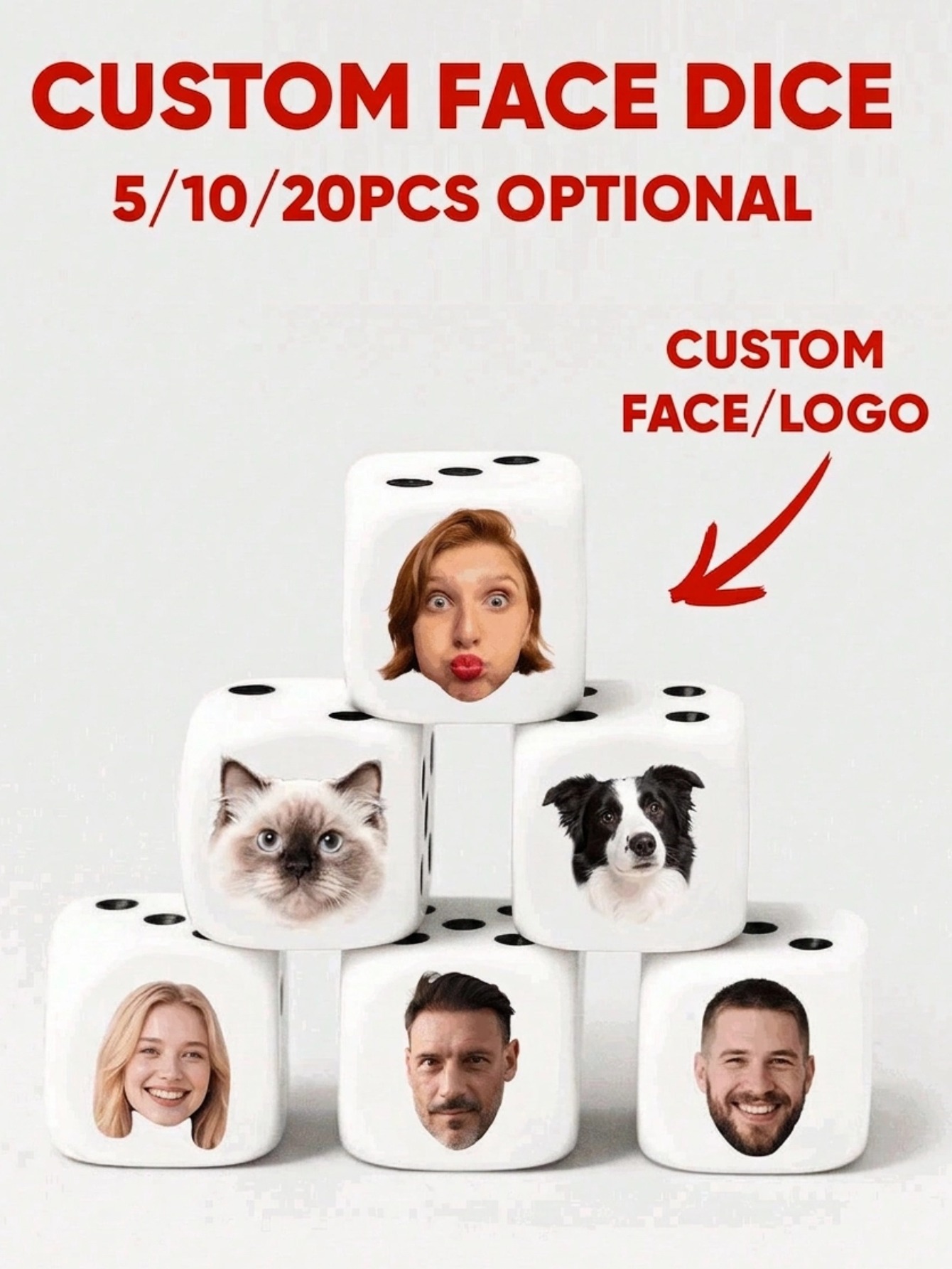 Custom Face Dice Personalized  - Party Games Graduation ulasan dan harga