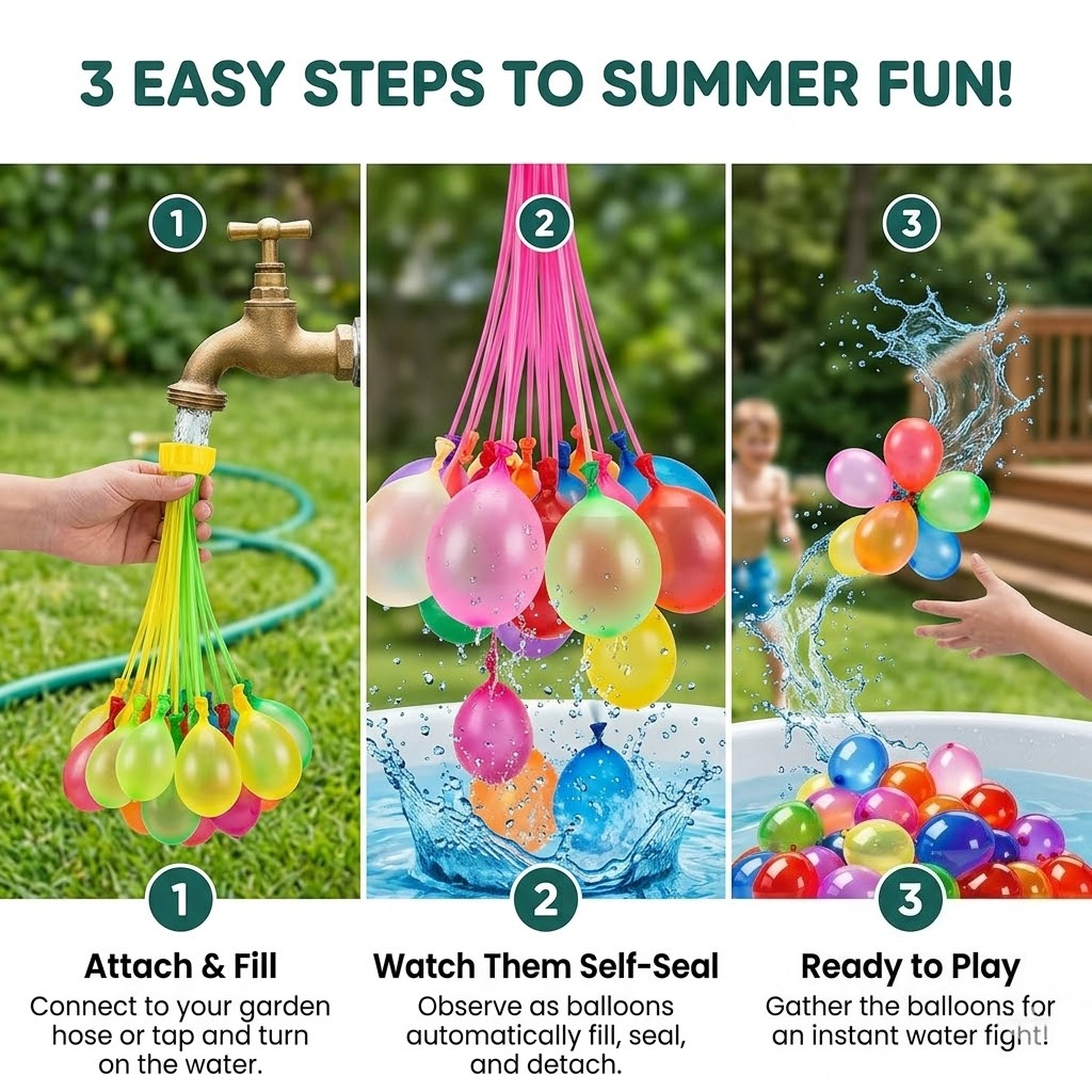 111Pcs Quick Fill Water Balloo - Quick Games Party ulasan dan harga