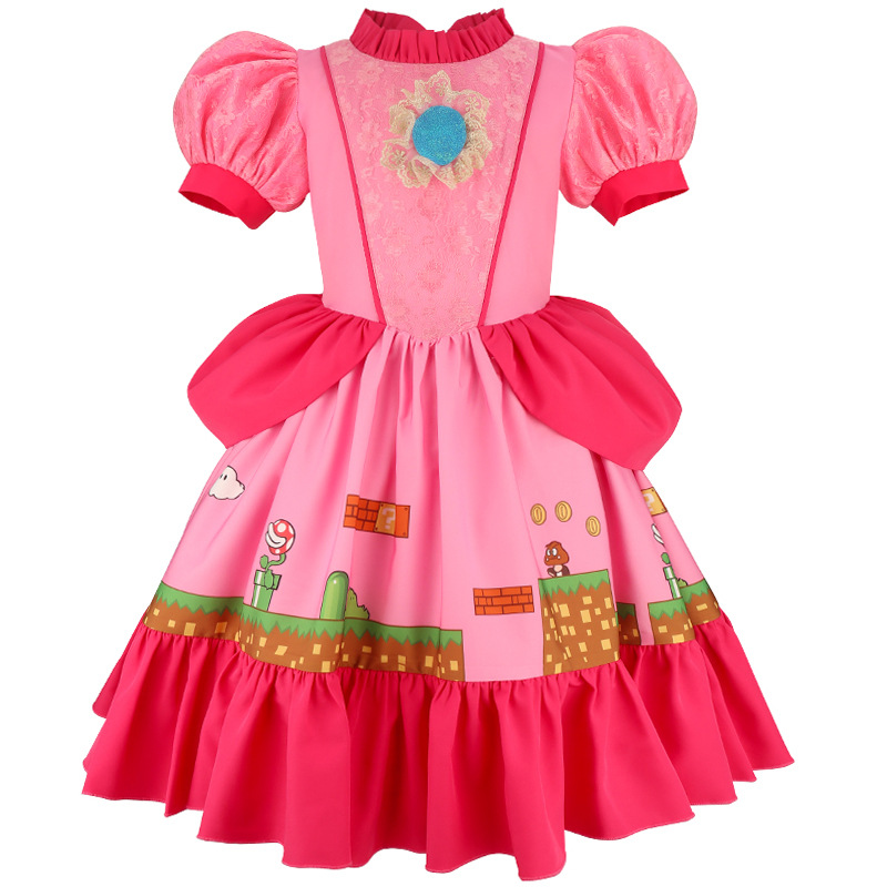 Princess Peach Costume Dress w - Party Games Quiz ulasan dan harga