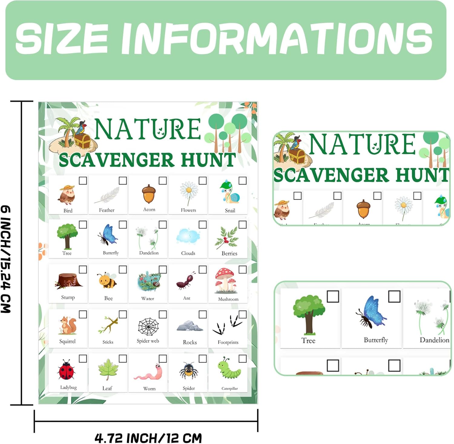 Nature Scavenger Hunt Card 5 x - Scavenger Hunt Card ulasan dan harga