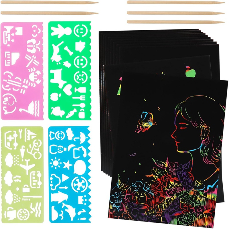Scratch Paper Art Set, Black C - Party Games Gifts ulasan dan harga