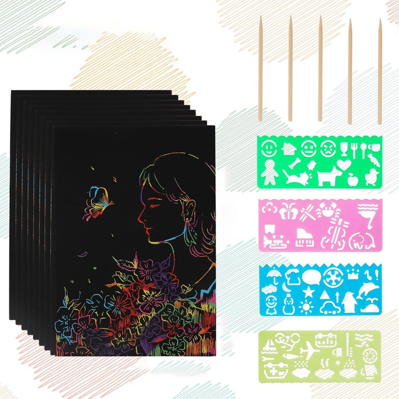 Scratch Paper Art Set, Black C - Party Games Gifts ulasan dan harga