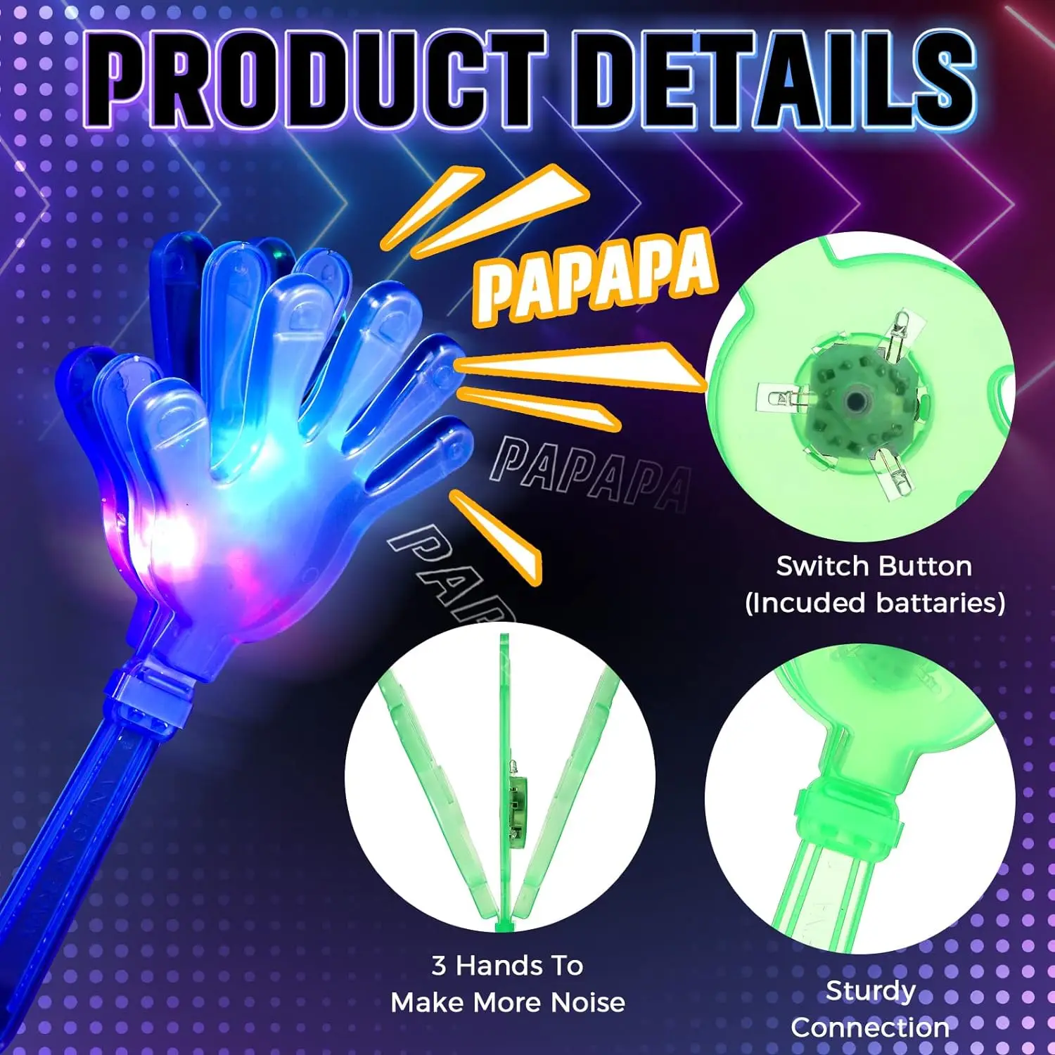 12pcs Hand Clappers Light up L - Party Games Graduation ulasan dan harga