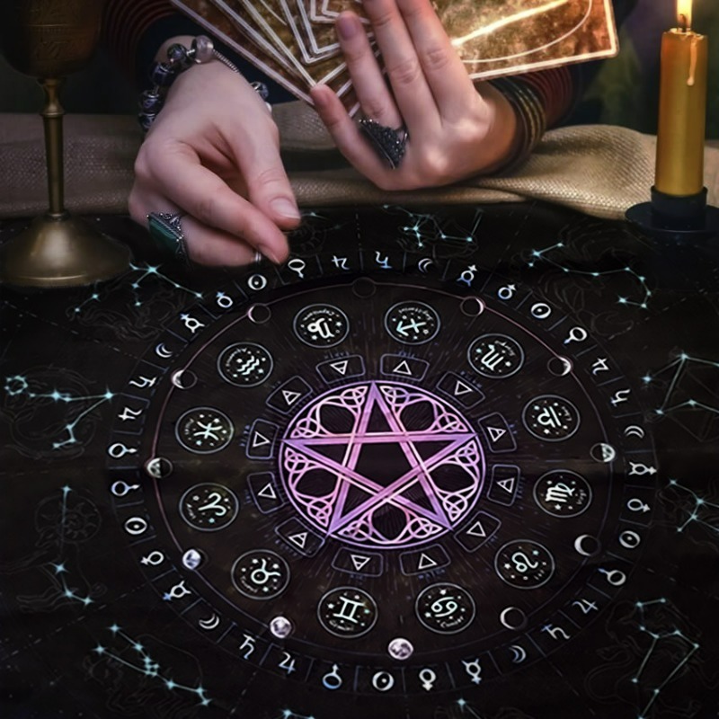 Tarot Tablecloth Mandala Flowe - Zodiac Party Games ulasan dan harga