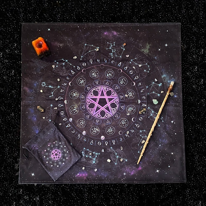Tarot Tablecloth Mandala Flowe - Zodiac Party Games ulasan dan harga