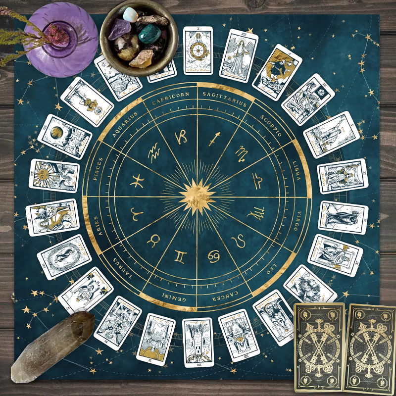 1pc Tarot card tablecloth, 12  - Zodiac Party Games ulasan dan harga