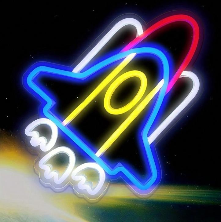 Rocket Neon Sign USB Neon Ligh - Party Games Gifts ulasan dan harga