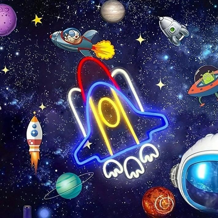 Rocket Neon Sign USB Neon Ligh - Party Games Gifts ulasan dan harga