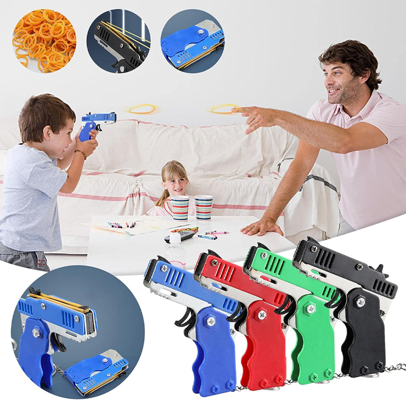 Mini Keychain Rubber Band Gun  - Party Games Quiz ulasan dan harga