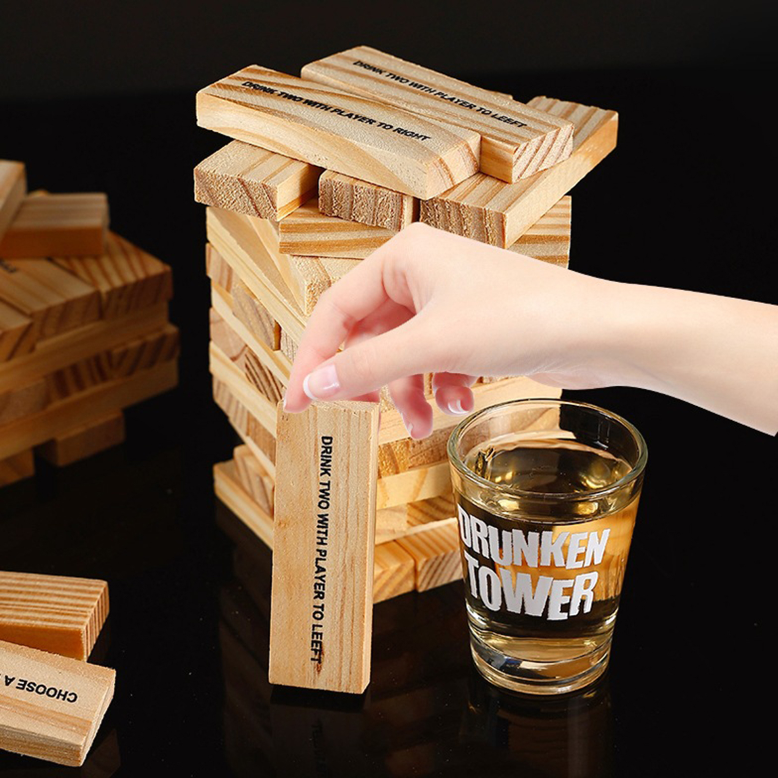 Wooden Stacking Drinking Game  - Party Games Adults Drinking ulasan dan harga