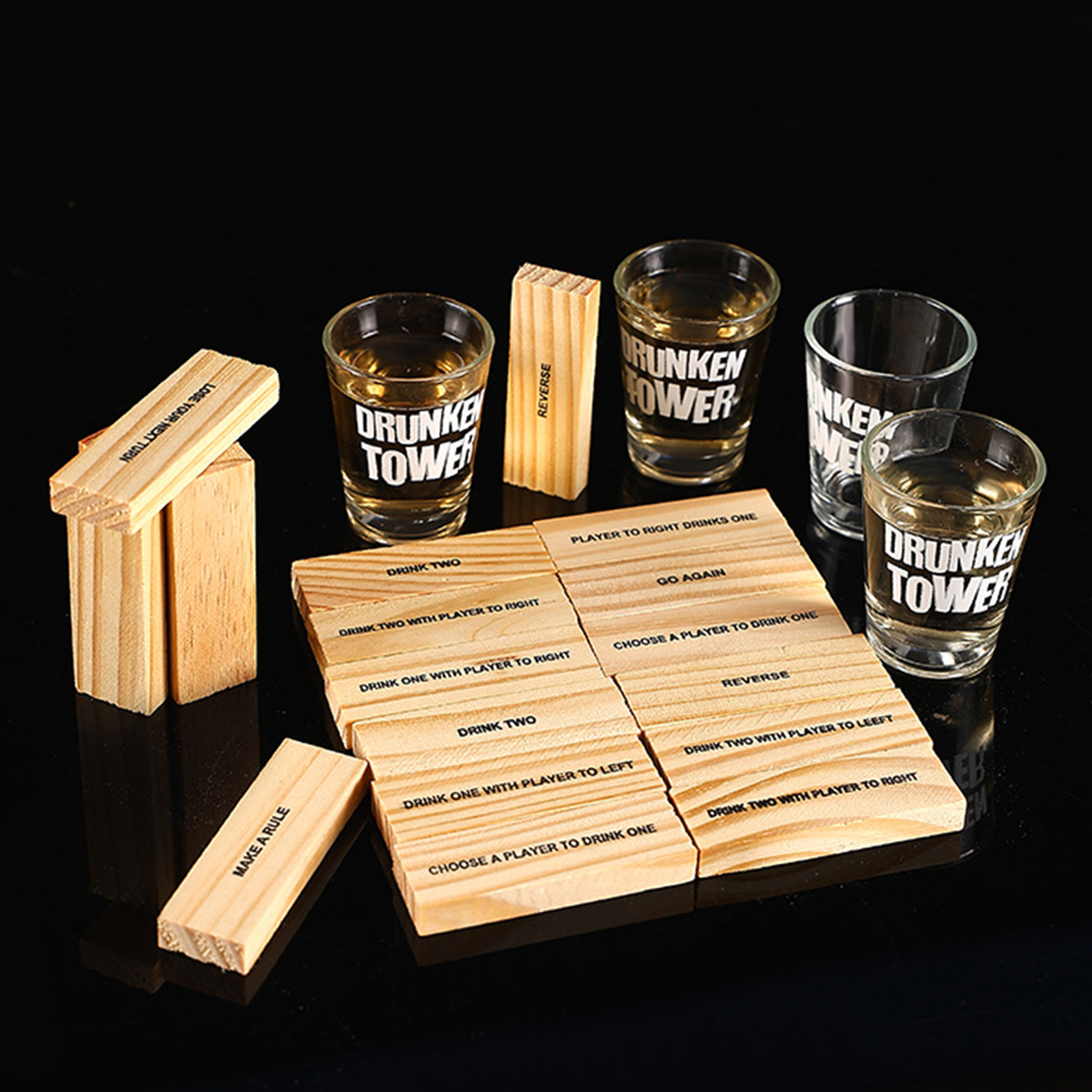 Wooden Stacking Drinking Game  - Party Games Adults Drinking ulasan dan harga