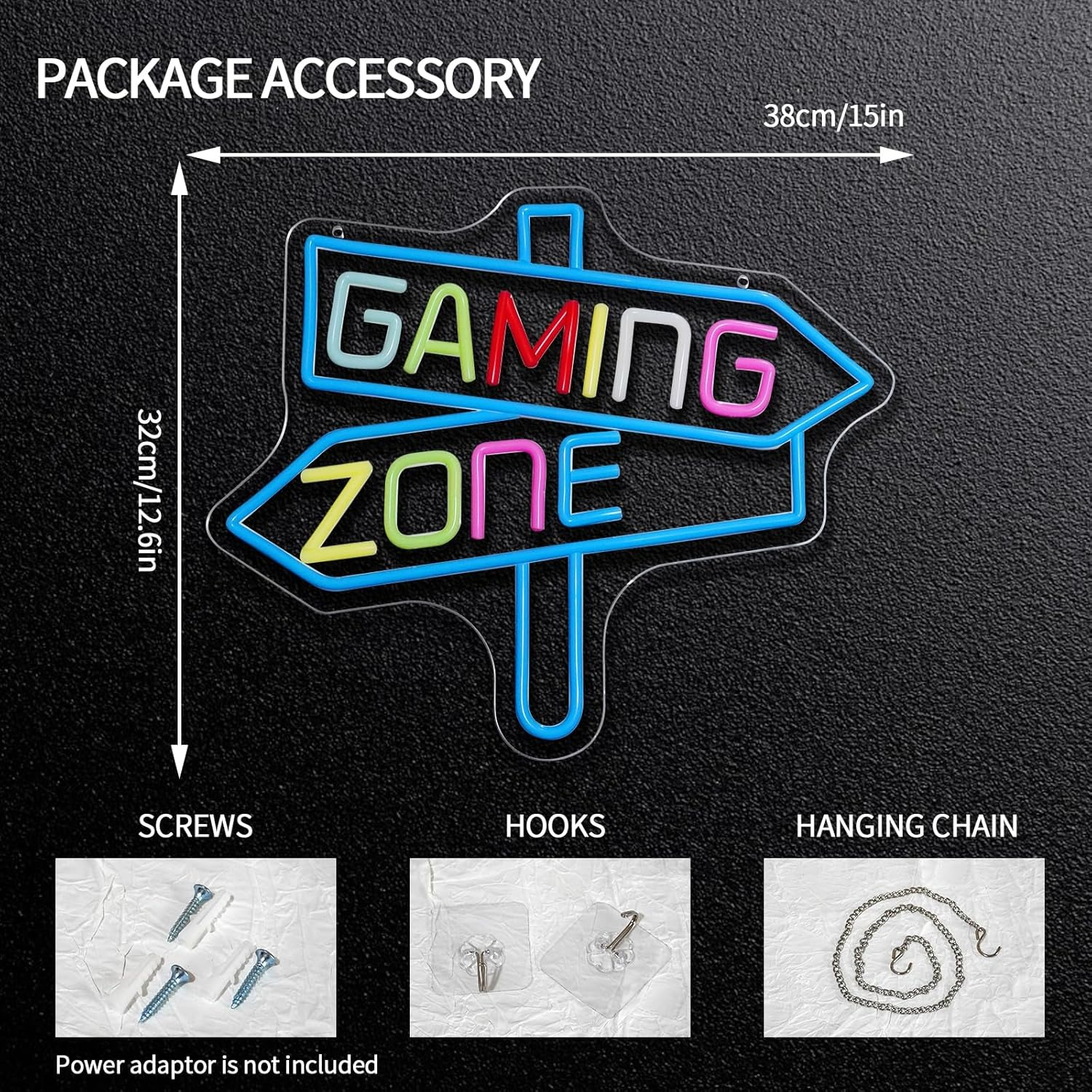 Gaming Zone Neon Sign USB LED  - Party Games Gifts ulasan dan harga