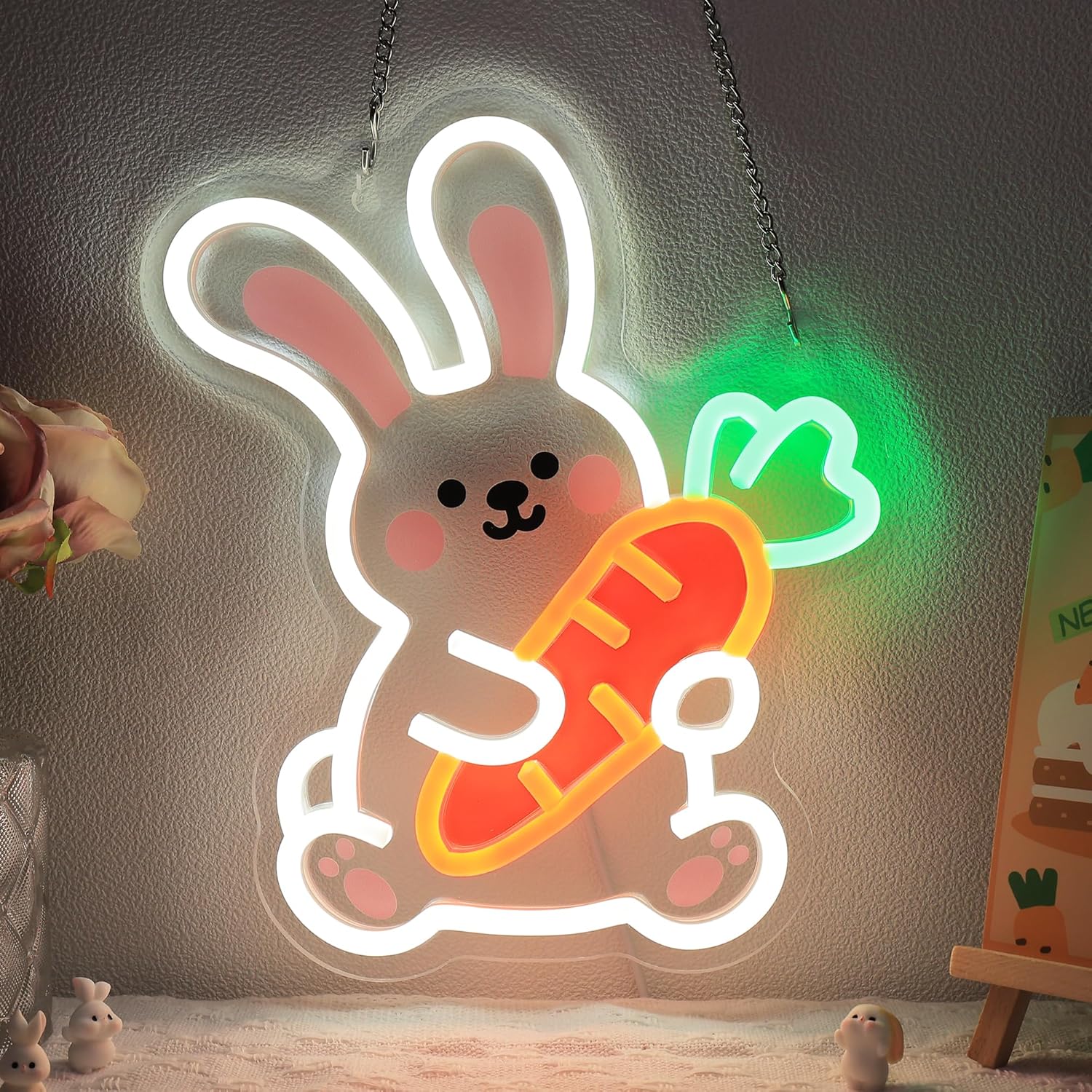 Bunny UV Neon Sign USB Dimmabl - Zoo Party Games ulasan dan harga