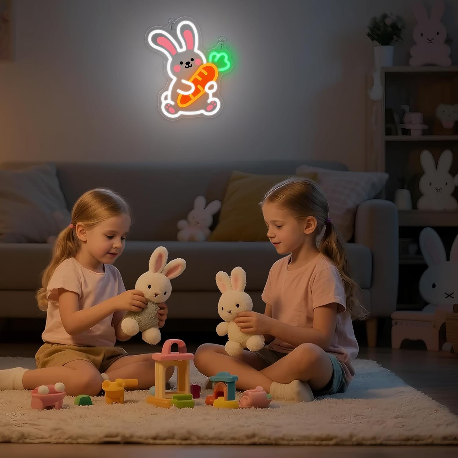 Bunny UV Neon Sign USB Dimmabl - Zoo Party Games ulasan dan harga