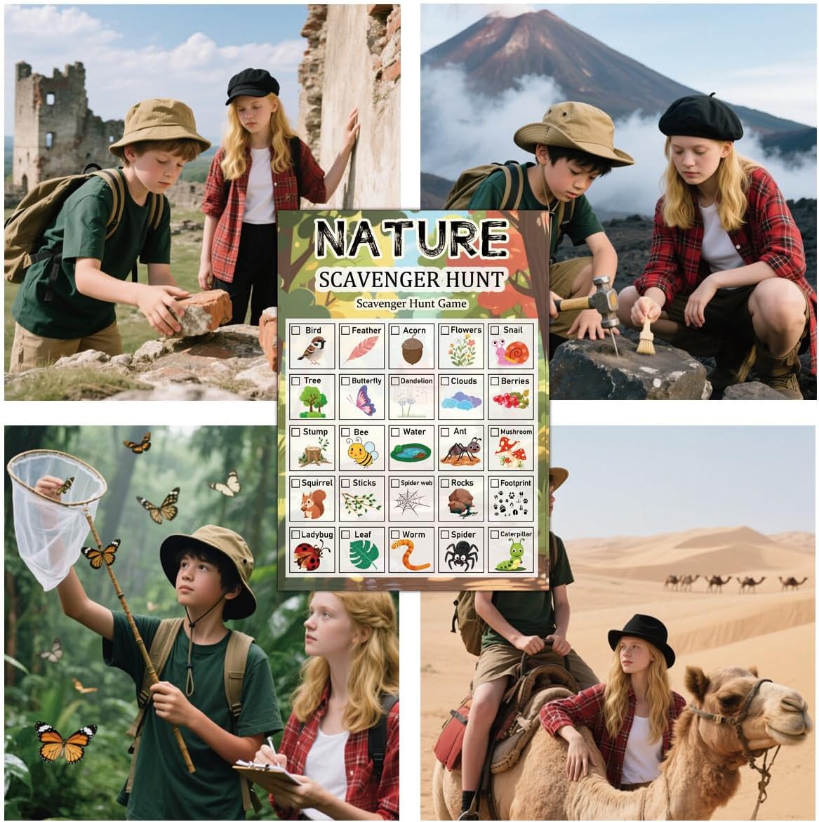 30 Pcs Nature Scavenger Hunt C - Scavenger Hunt Card ulasan dan harga